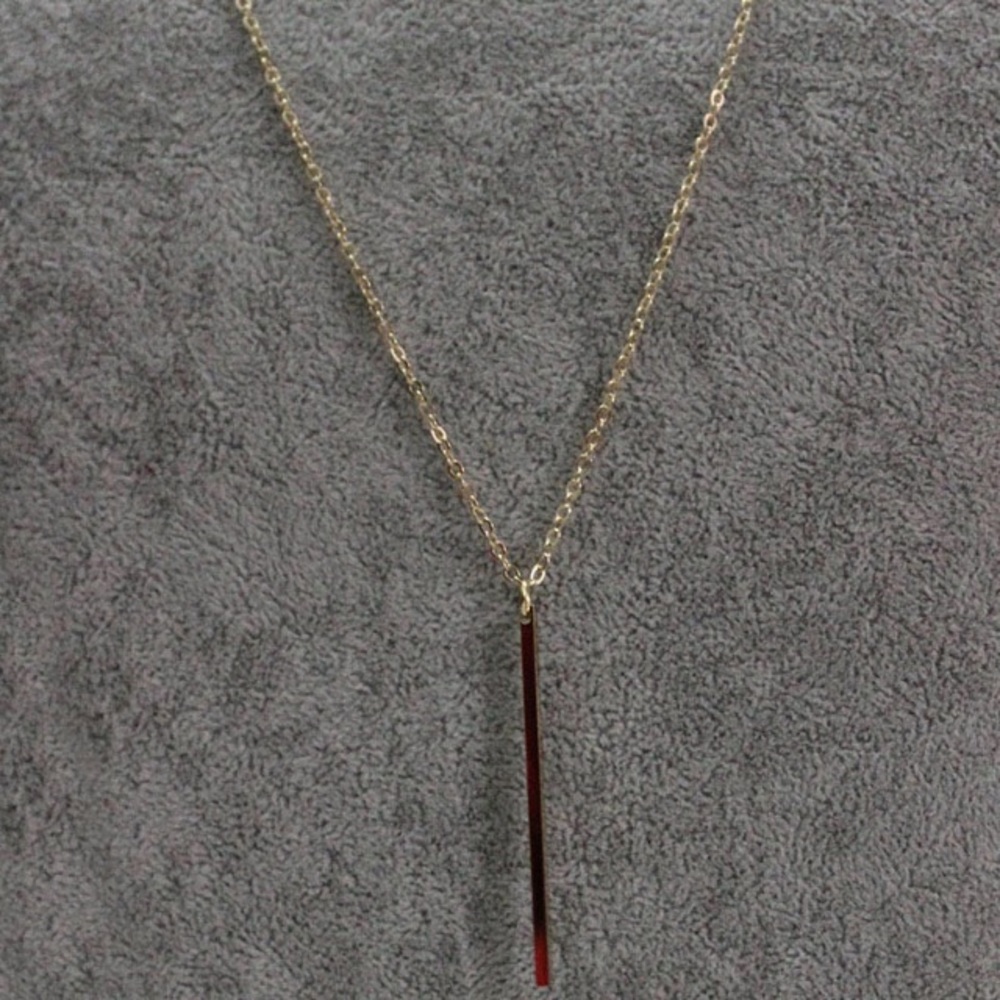NEW!๐๐๐GOLDEN! LONG BAR NECKLACE!๐๐๐MODERN! - Picture 6 of 8